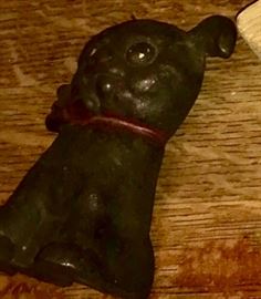 Vintage cast iron pup paperweight 