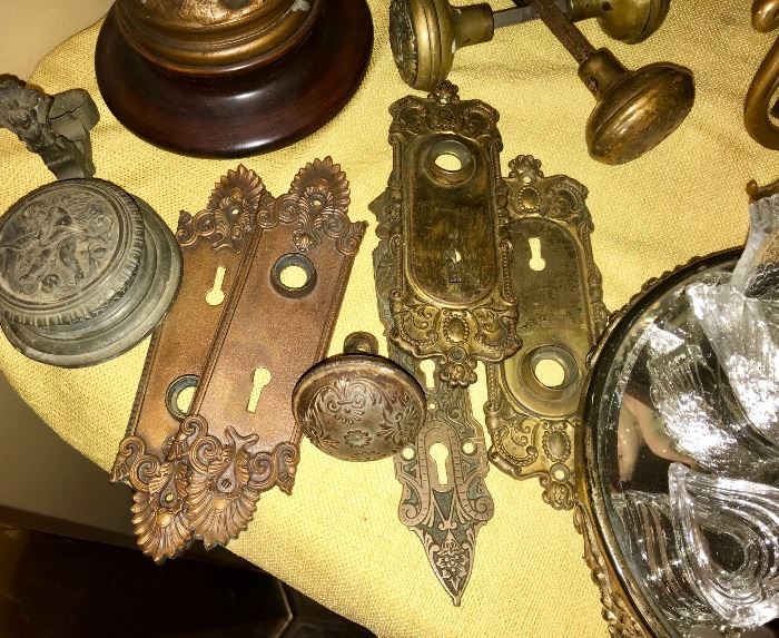 Vintage door knobs and lock plates  - some may be sold
