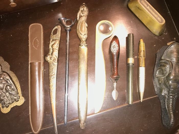 Vintage letter openers and pens