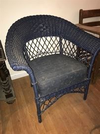 1 of 2 matching wicker chairs 