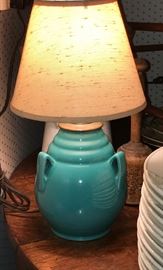 Turquoise jug table lamp