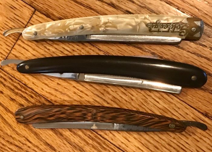 Vintage straight razor blades - razor on the bottom is sold