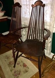  Vintage his and hers Windsor chairs 