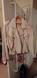 White leather womens coat
