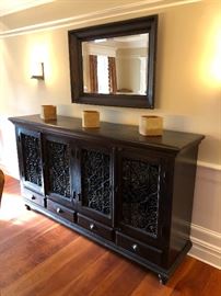 Iron grate front doors on the sideboard