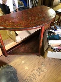 Fabulous hand painted demulune table