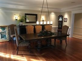 Solid top dining table