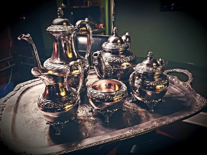 Vintage silverplate tea set