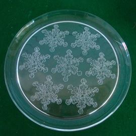 Glass Snowflake Serving Platter