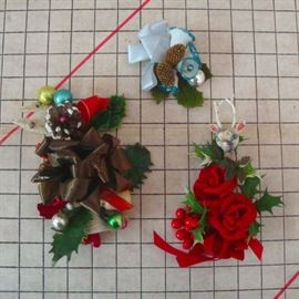 Christmas Corsage Pins or Package Embellishments