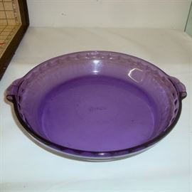 Purple  Glass Pie Baking Dish