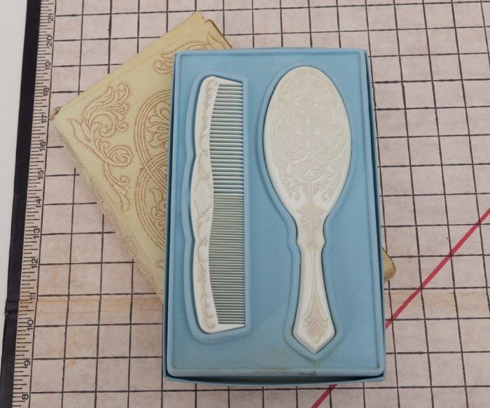 Boxed Brush and Comb Vanity Set