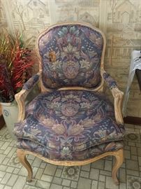 Carved Ornate Parlor/Accent Chair with Super Wide Seat