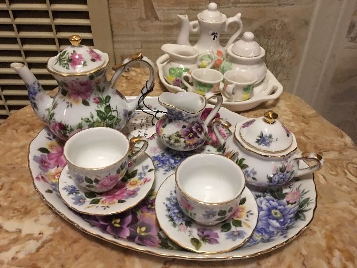 Several Sweet Miniature Tea Sets for Children
