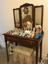 Cute Vanity with Trifold Mirror
Large Shoe Collection
