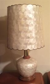 Faux capiz shell lamp (29" tall) - it's actually plastic molded to look like capiz shells. Still fabulous!