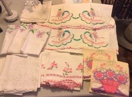 Vintage embroidered pillow cases