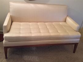 Mid-century ivory settee (47"L, 27"D, 28"H at back)