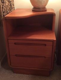 One nightstand - note curving top edge
