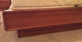 Detail of footboard - with under-bed drawers for more storage