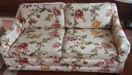 5 ft. floral loveseat with down cushions. Matching 8 ft. sofa also available
