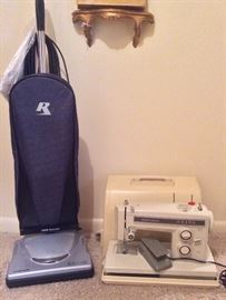 Riccar Supralite RSL3 upright vacuum, Kenmore portable sewing machine (Model 1525, purchased in 1979)