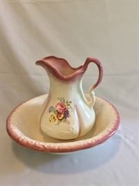 Antique Porcelain Wash Bowl and Pitcher