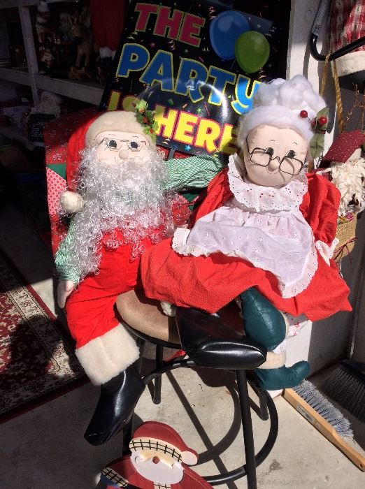 Santa and Mrs. Claus. Large Selection of Holiday Decorations.