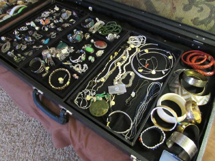 Bracelets, Earrings, Rings, Cinnabar Bracelets, Bone, Lots of Jewelry