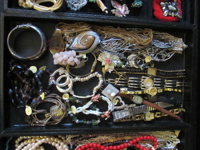 Bracelets, Necklaces, Rings, Watches, Jewelry of various types
