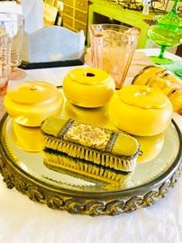 Elegant Embellished Beveled Mirror Plateau and vanity pieces lot