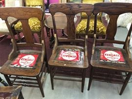 Primitive Country Oak Chairs