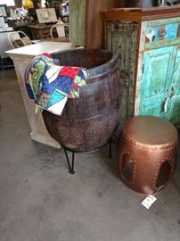 Large wooden barrel 