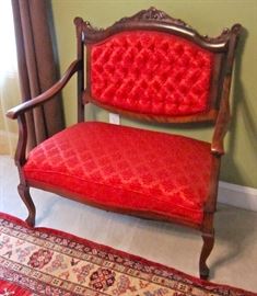 Victorian style settee and matching chair