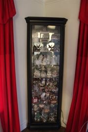 CHINA CABINET FILLED WITH MUSIC BOXES