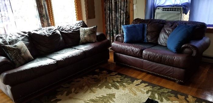 Klaussner Leather Sofa and Loveseat