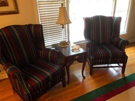 upholstered arm chairs