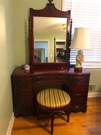 another antique vanity with stool