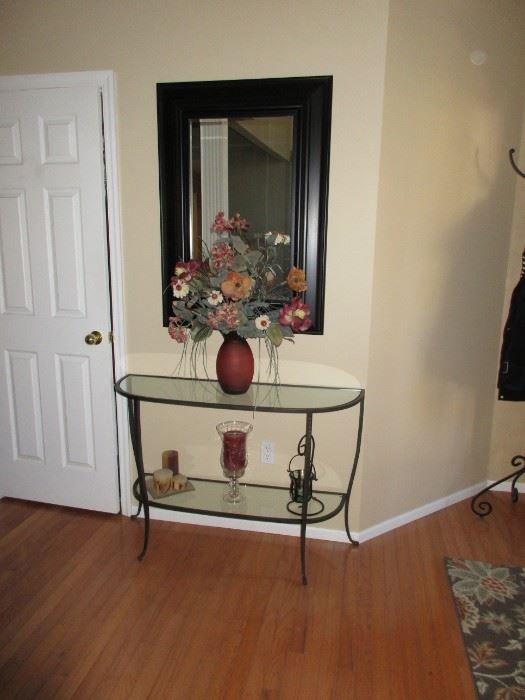 ENTRANCE HALL  TABLE AND MIRROR