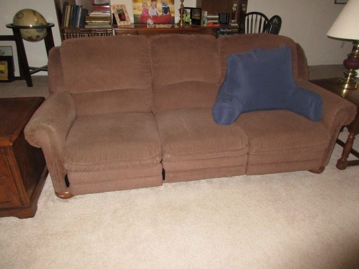 SOFA WITH RECLINER ON EITHER END