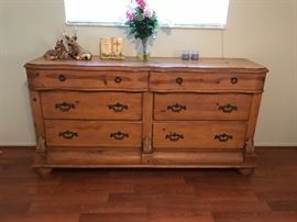 Dresser 67.5 long 18 d 35.75 tall - has mirror as well as matching armoire 