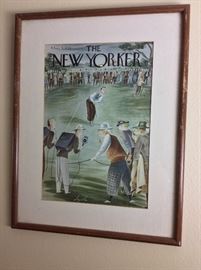 The New Yorker Framed Magazine Cover from the 1930's. Golfers, August 5, 1939.