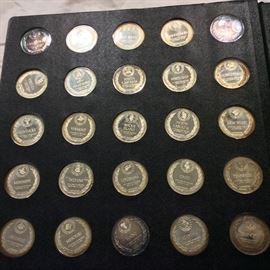 The States of The Union Sterling Silver Commemorative Medals, 1970. Lot of 50.