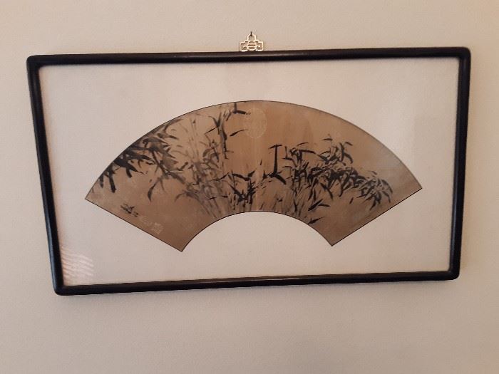 Bamboo print from the National Museum in Taipai, Taiwan. Framed in Korea with brass hook. 