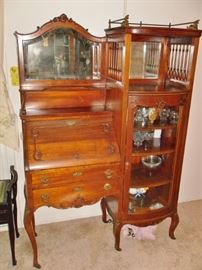 English Mahogany Secretary Bookcase