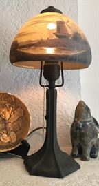 Handel Accent Lamp with Reverse Painted Shade