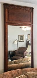Early 20th Century Large Oak-Framed Mirror