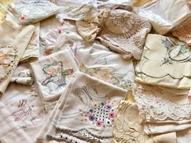 Hand Made Linens, including Large Tablecloths for the Holidays