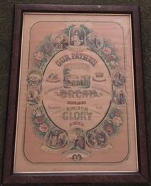 Vintage Framed, Colored-Print of "The Lords Prayer"