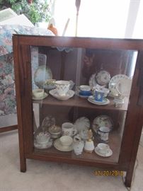 display cabinet sliding glass door Mission style